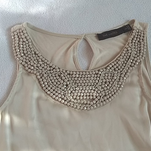 The Limited Tan Beaded neck top XS - Picture 3 of 4